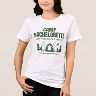 Modern Green Camp Bachelorette Weekend Tri-Blend Shirt