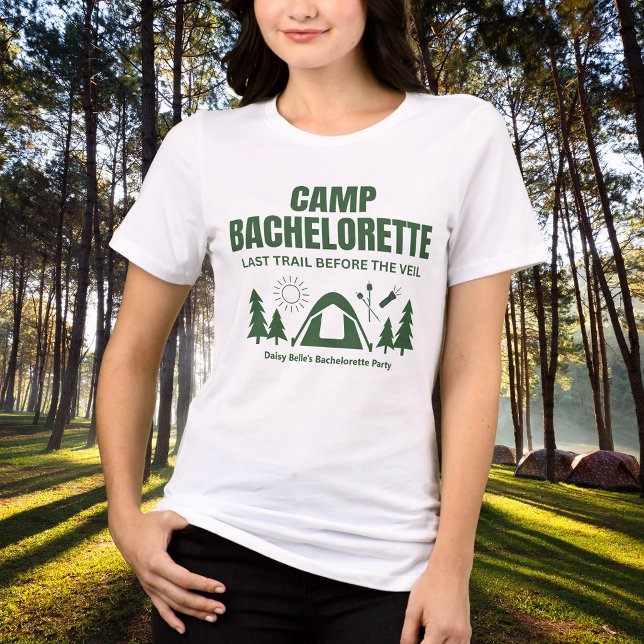 Modern Green Camp Bachelorette Weekend Tri-Blend Shirt (Creator Uploaded)
