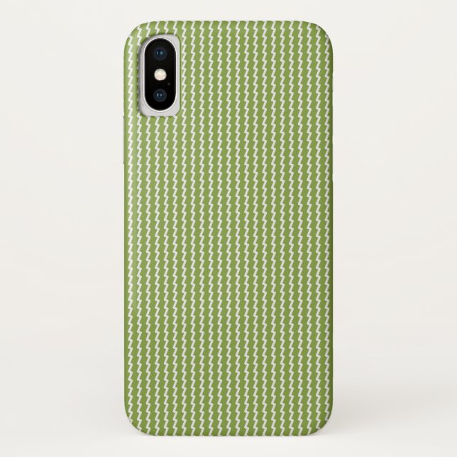 Modern Green Chevron Pattern Case-Mate iPhone Case (Back)