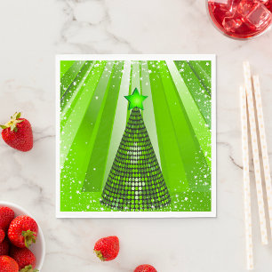 Modern Green Christmas Tree with Star  Napkin