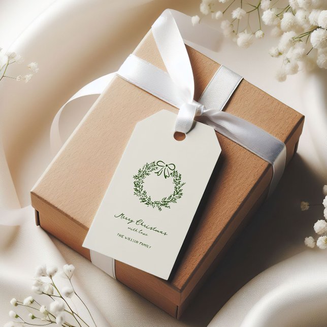 Modern Green Christmas Whimsical Gift Tags (Creator Uploaded)