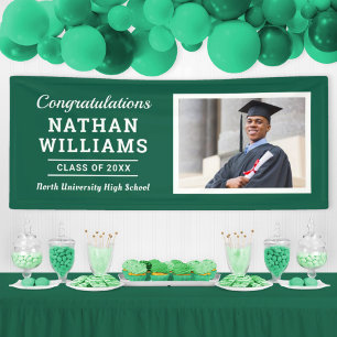 Modern Green Class of 2024 Custom Graduation Photo Banner