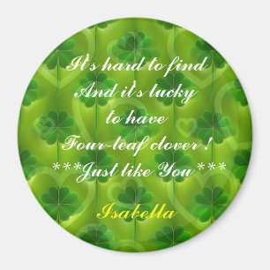 Modern Green Clover 4 Lists Collection Magnet