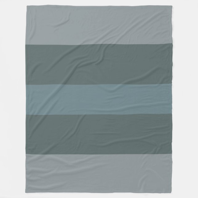 Modern Green Colour Block Fleece Blanket (Front)