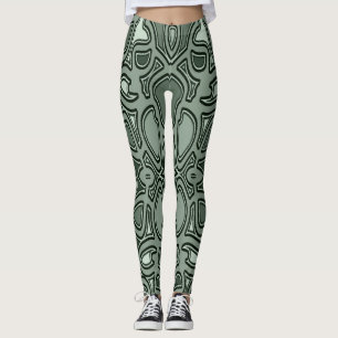 Modern green colour classic "Ratti_Creative_Arts" Leggings