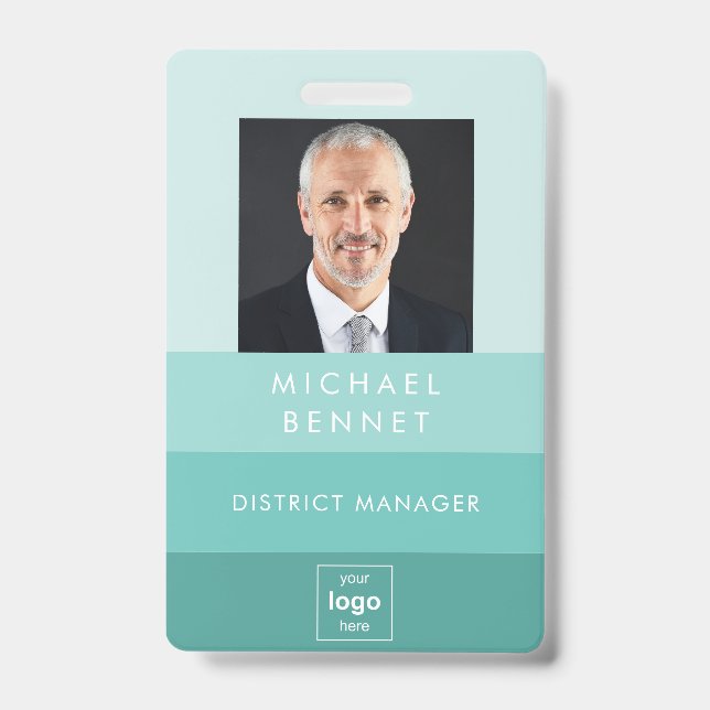Modern Green Company Photo ID  Badge (Front)