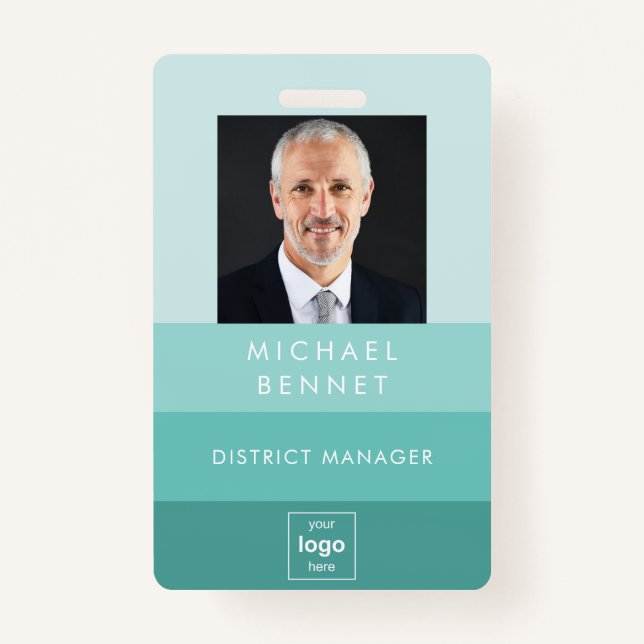 Modern Green Company Photo ID  ID Badge (Front)