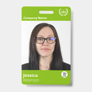 Modern Green Computer Tech Custom Print Employee ID Badge