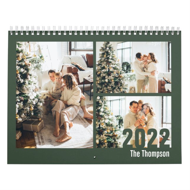 Modern Green Custom Create your own Photo Calendar (Cover)