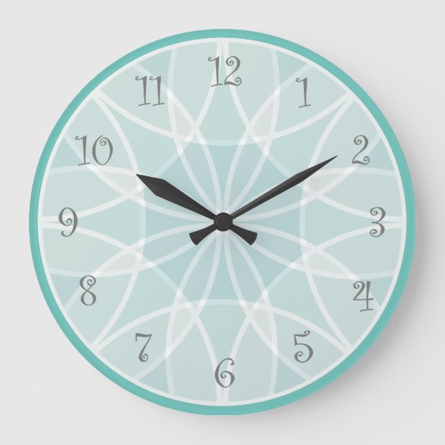 Modern Green Decorative Pattern Large Clock (Front)