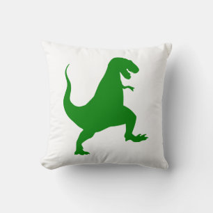 Modern Green Dinosaur Tyrannosaurus rex Jurassic Cushion
