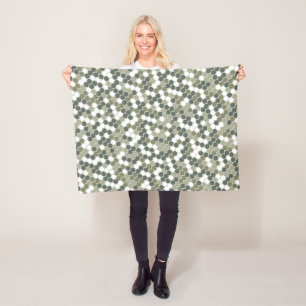 Modern green dots fleece blanket