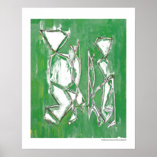 Modern Green Eco friendly Abstract Art Couple Poster
