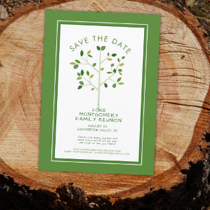 Modern Green Family Reunion Tree Save The Date