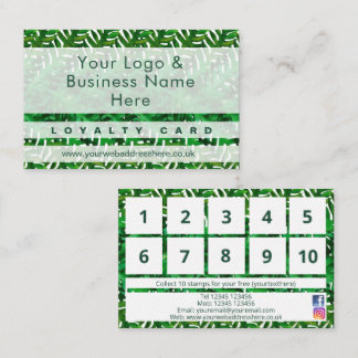 Modern green fern leaf design Loyalty Card