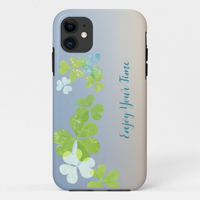 Modern green floral iPhon Case (Back)
