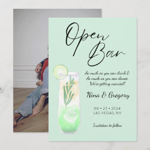 Modern Green Funny Photo Save The Date