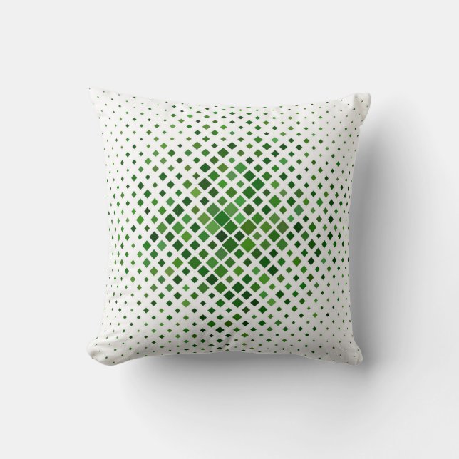 Modern Green Geometric Pattern Throw Pillow (Front)
