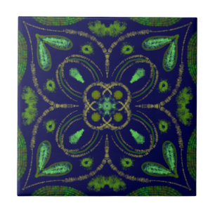 Modern Green Geometric Pattern Tile