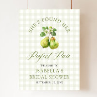 Modern Green Gingham Perfect Pair Bridal Shower