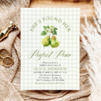 Modern Green Gingham Perfect Pear Bridal Shower