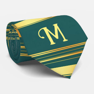 Modern Green Gold Luxury Linen Texture Collection Tie