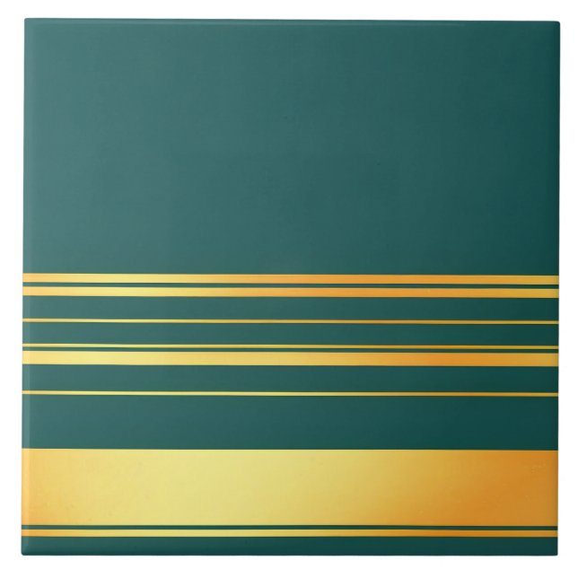 Modern Green Gold Luxury Linen Texture Collection Tile (Front)