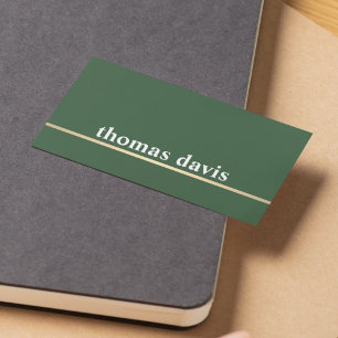 Modern Green Golden Line Bold Consultant Business Card