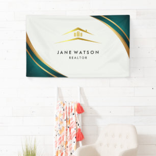 Modern Green & Golden Real Estate Banner