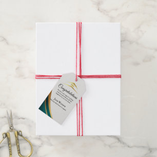 Modern Green & Golden Real Estate Gift Tags