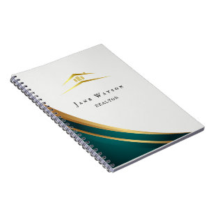 Modern Green & Golden Real Estate Notebook