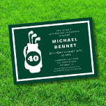 Modern Green Golf 40th Birthday Invitation<br><div class="desc">Modern Green Golf 40th Birthday Invitation.</div>