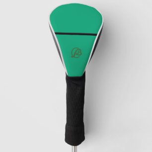 Modern Green Golf Club Headcover with Monogram