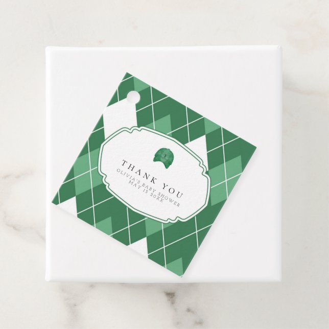 Modern green golf favour tag (In Situ)