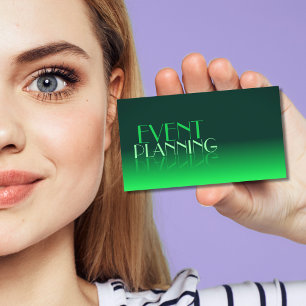 Modern Green Gradient Mirror Font Classic Stylish Business Card