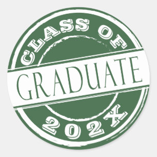 Modern Green Graduate  Classic Round Sticker