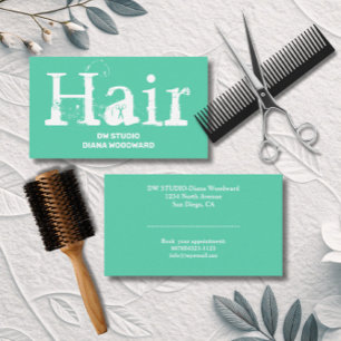 Modern Green Hairdresser Business Card