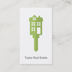 Modern Green House Logo Real Estate Business Cards