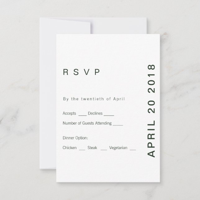 Modern Green Hue RSVP Card (Front)