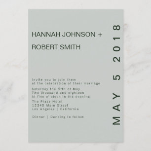 Modern Green Hue Wedding Invitation