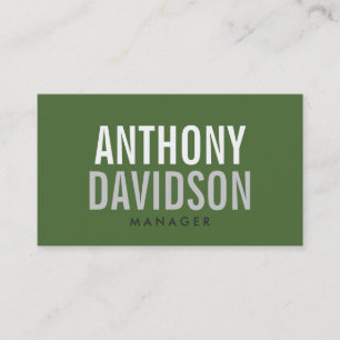 Modern Green Huge Bold Text Business Card