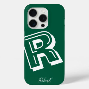 Modern green initial minimal Case-Mate iPhone case