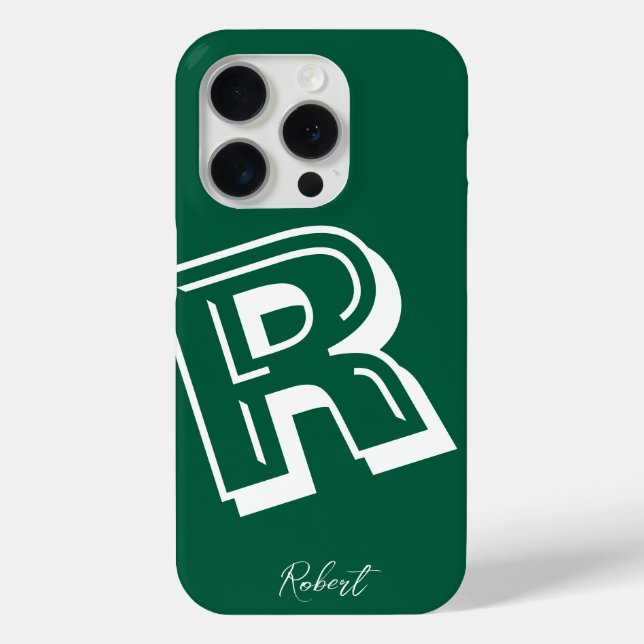 Modern green initial minimal Case-Mate iPhone case (Back)