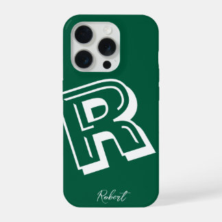 Modern green initial minimal Case-Mate iPhone case