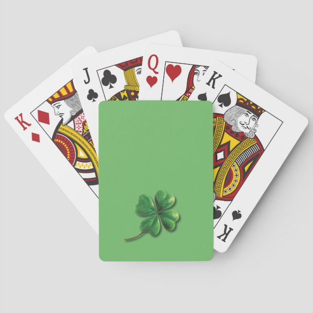 Modern Green Irish Shamrock Playing Cards (Back)