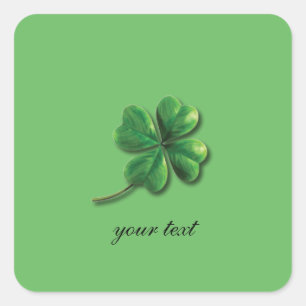 Modern Green Irish Shamrock   Square Sticker