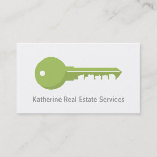 Modern Green Key Houses Real Estate Realtor Business Card