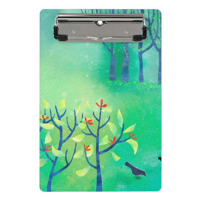 Modern Green Landscape Art Mini Clipboard (Front)