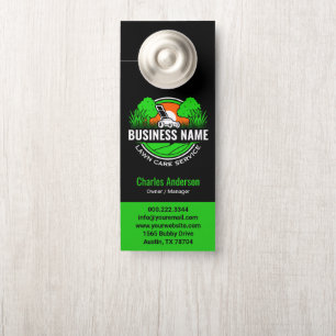 Modern Green Landscaping Lawn Care Door Hanger