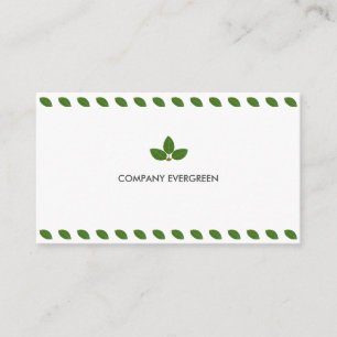 Modern Green Laurel Leaves on White Business Card